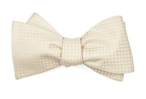 Be Married Checks Light Champagne Bow Tie