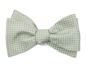 Be Married Checks Sage Green Bow Tie