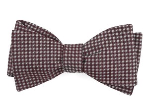 Be Married Checks Wine Bow Tie