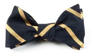 TRAD STRIPE Midnight Navy Bow Tie