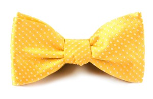 Pindot Yellow Gold Bow Tie