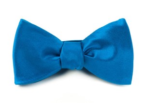 Solid Satin Serene Blue Bow Tie