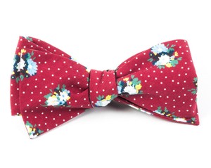 Outland Floral Red Bow Tie