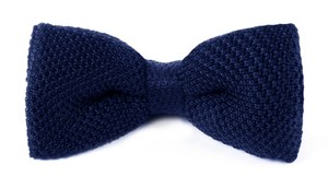 Knitted Blue Bow Tie