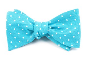 Dotted Dots Turquoise Bow Tie
