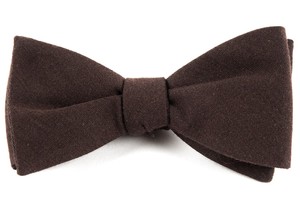 Solid Wool Chocolate Brown Bow Tie