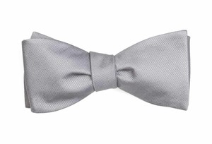 Grosgrain Solid Grey Bow Tie