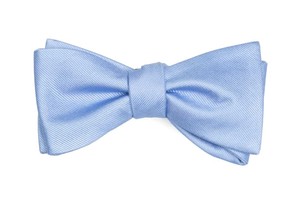 Grosgrain Solid Light Blue Bow Tie