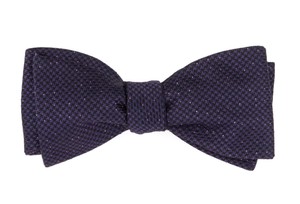 Five Star Solid Eggplant Bow Tie