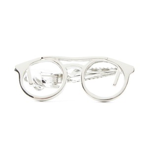 Glasses Silver Tie Bar