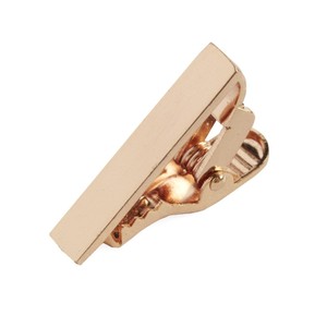 Brushed Straight Rose Gold Tie Bar