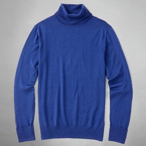 Perfect Merino Wool Blue Turtleneck Sweater