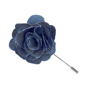 Festival Textured Solid Slate Blue Lapel Flower