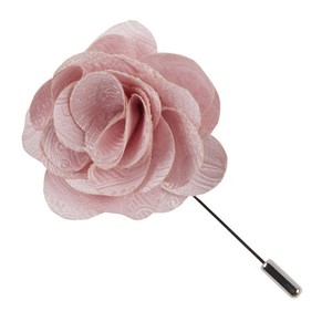 Twill Paisley Blush Pink Lapel Flower