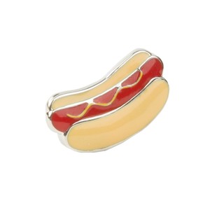 Chicago Hot Dog Silver Lapel Pin