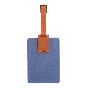 Blue Leather Luggage Tag