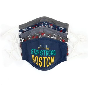 5 Pack Cotton Navy Boston Face Mask