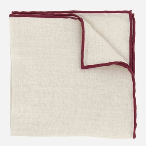 Linen with Color Pop Border Grey Pocket Square