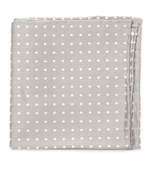 Dotted Dots Silver Pocket Square
