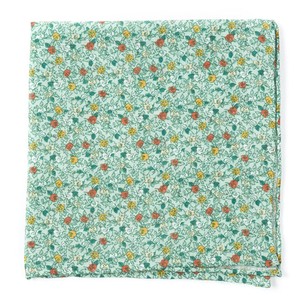 Floral Buzz Moss Green Pocket Square