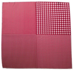 Houndstooth Panel Red Pocket Square