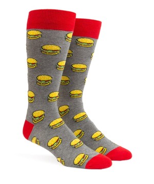 Washington Dc Hamburger Charcoal Dress Socks