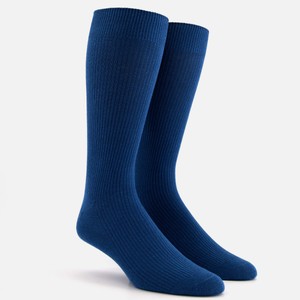 Ribbed Petrol Blue Dress Socks