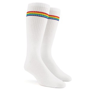 The Rainbow White Crew Socks