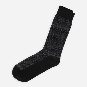 Multi Fairisle Black Dress Socks