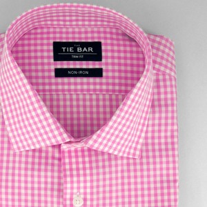 Gingham Bright Pink Non-Iron Dress Shirt