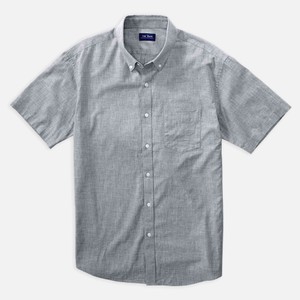 Solid Cotton Grey Short Sleeve Shirt