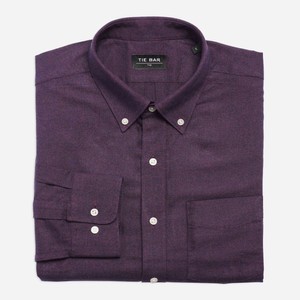 Brushed Houndstooth Dark Purple Casual Shirt