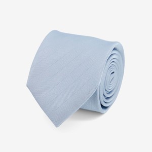Herringbone Vow Dusty Blue Tie