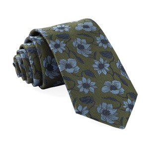 Power Floral Olive Green Tie