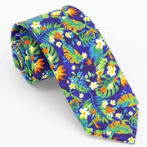Tropical Blossoms Royal Blue Tie