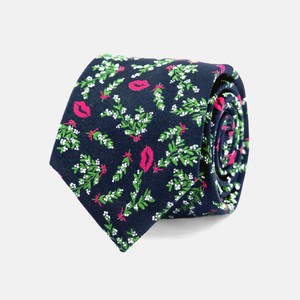 Mistletoe Kiss Navy Tie