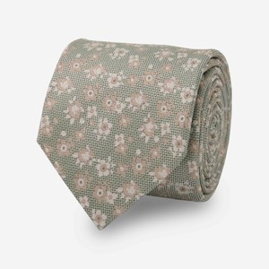 Marguerite Floral Sage Green Tie