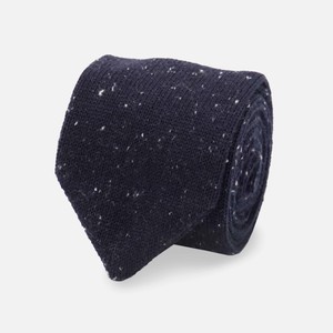 Flecked Solid Knit Navy Tie