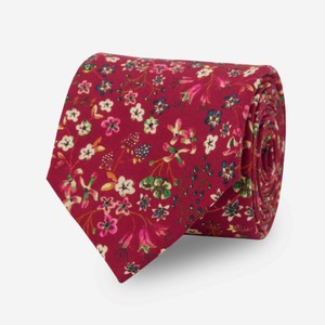 Donna Leigh Floral Burgundy Tie