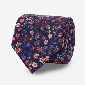 Donna Leigh Floral Navy Tie