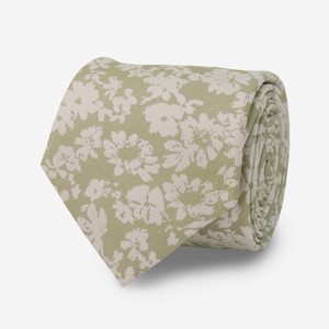 Incognito Floral Sage Green Tie