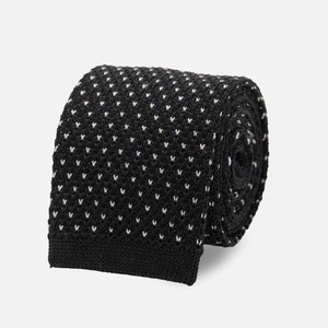 Knitted Dots Black Tie