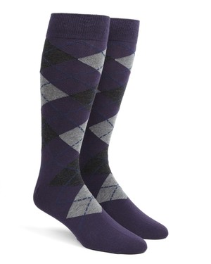 Argyle Purple Dress Socks