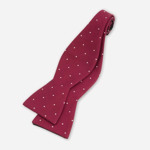 Dotted Report Burgundy Bow Tie