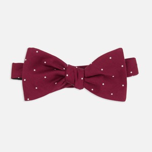 Dotted Report Burgundy Bow Tie