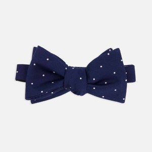 Dotted Report Navy Bow Tie