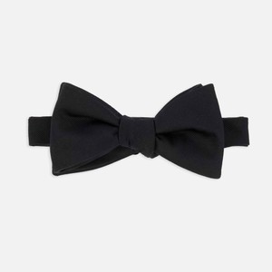 Grosgrain Solid Black Bow Tie