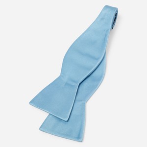 Grosgrain Solid Steel Blue Bow Tie