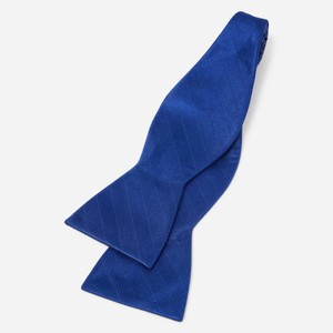 Herringbone Vow Classic Blue Bow Tie