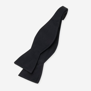 Solid Satin Black Bow Tie